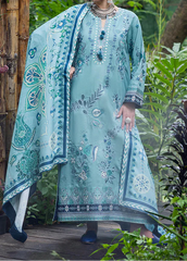 Grace S1445-Embroidered 3pc Lawn Dress With Printed Lawn Dupatta.