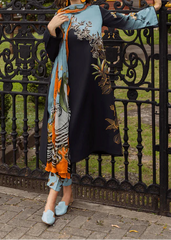 Grace W810 - Digital Printed 3pc Karandi Dress With Digital Printed Karandi Shawl.