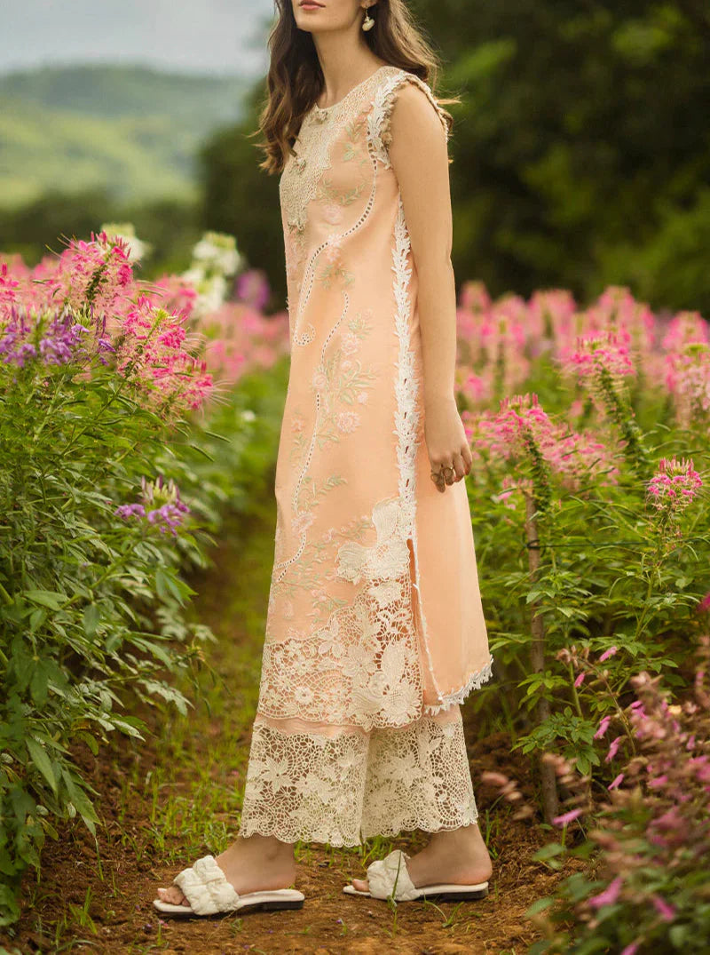 Grace S1238-Embroidered 3pc CHIKANKARI Lawn Dress With Printed Munar Dupatta.