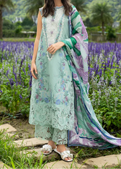 Grace S1460 - Embroidered 3pc Lawn Dress With Printed Lawn Dupatta.