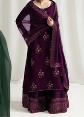 Grace W774 - Embroidered Sequence 3pc Marina Dress With Embroidered Sequence Chiffon Dupatta.