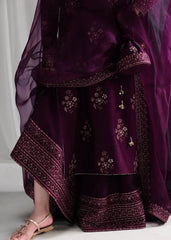 Grace W774 - Embroidered Sequence 3pc Marina Dress With Embroidered Sequence Chiffon Dupatta.