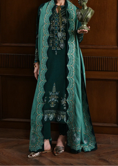 Grace W771 - Embroidered 3pc Marina Dress With Printed Shawl.