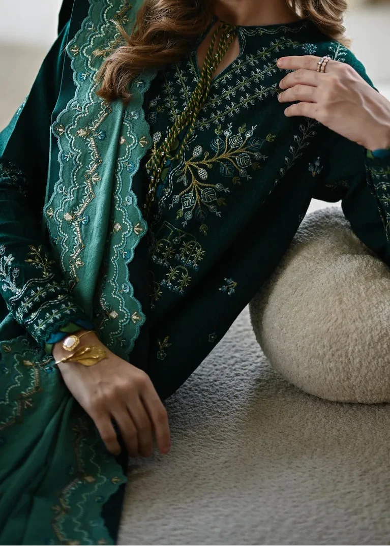 Grace W771 - Embroidered 3pc Marina Dress With Printed Shawl.