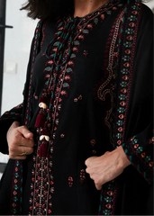 Grace Z-(W895) - Stitched Embroidered 3pc Marina Dress With Embroidered Marina Shawl.