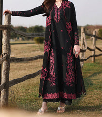Grace S1457 - Embroidered 3pc CHIKANKARI Lawn Dress With Embroidered CHIKANKARI Chiffon Dupatta.