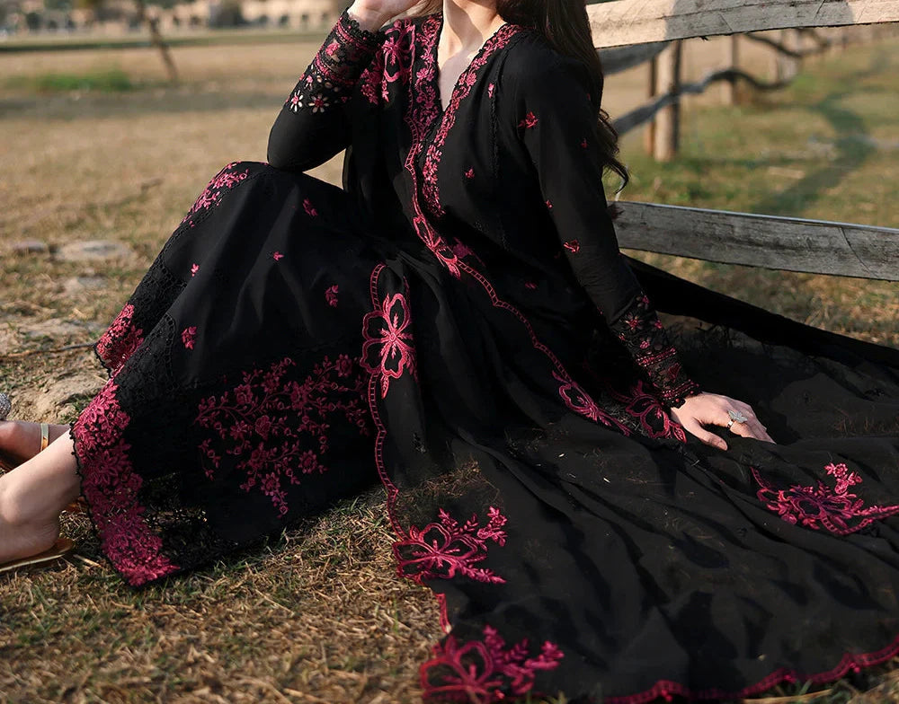 Grace Z-(S1457) - Stitched Embroidered 3pc CHIKANKARI Lawn Dress With Embroidered CHIKANKARI Chiffon Dupatta.