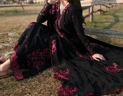 Grace Z-(S1457) - Stitched Embroidered 3pc CHIKANKARI Lawn Dress With Embroidered CHIKANKARI Chiffon Dupatta.