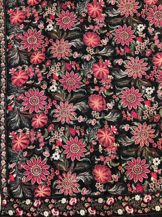 SARINNAH PREMIUM D96-FORMAL HEAVY EMBROIDED KARANDI LAWN SHAWL. - gracestore.pk