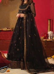 Grace Z(S372)- Stitched Embroidered 3pc organza dress with embroidered organza duppata.