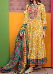 Grace W258- Digital Printed 3pc linen dress with Printed Linen dupatta.