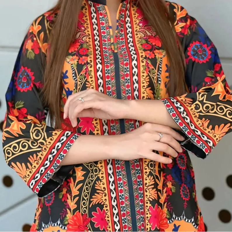 Grace W943- Digital Printed 2pc Karandi Dress.