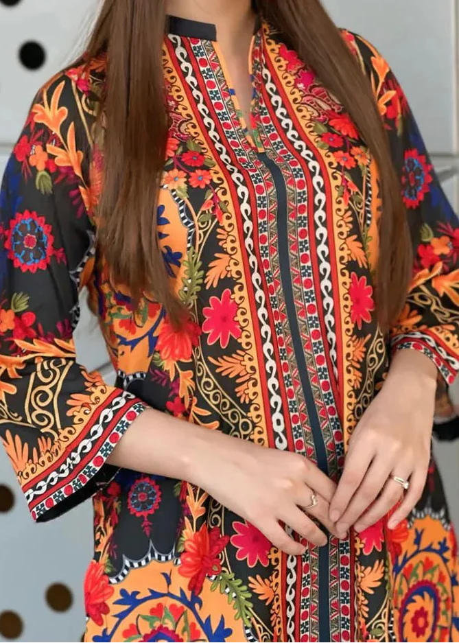 Grace W943- Digital Printed 2pc Karandi Dress.