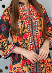 Grace W943- Digital Printed 2pc Karandi Dress.