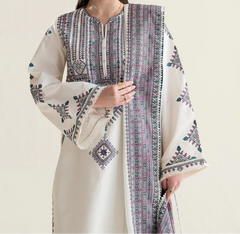 Grace S1425 - Embroidered 3pc Lawn Dress With Printed Lawn Dupatta.