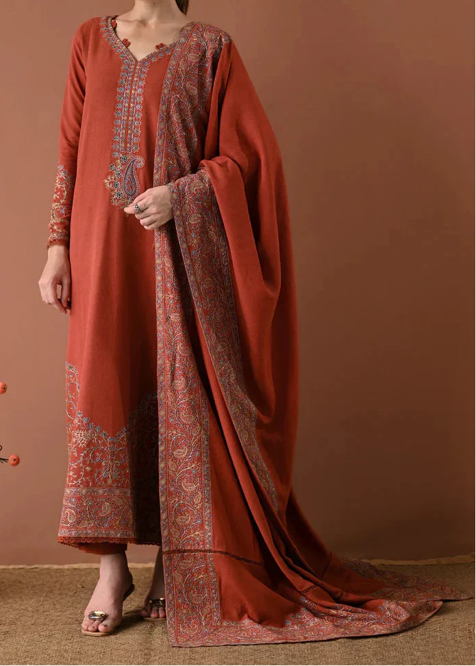 Grace W975-Embroidered 3pc Marina Dress With Embroidered Marina Shawl.