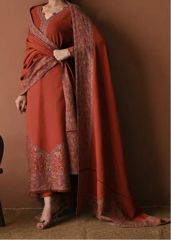Grace W975-Embroidered 3pc Marina Dress With Embroidered Marina Shawl.