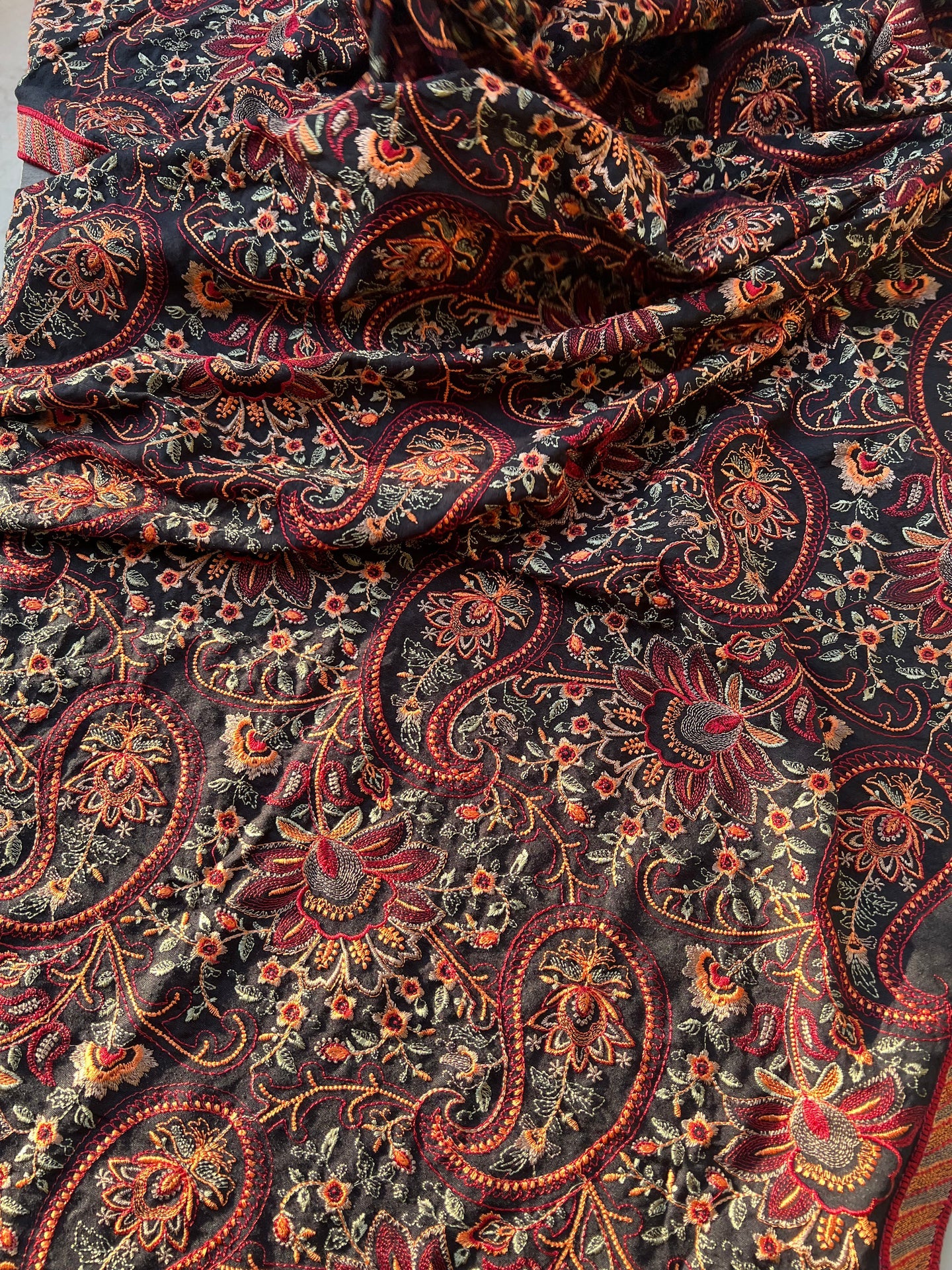 Grace 07 Black-Formal Heavy Embroidered Karandi shawl