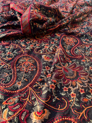 Sarinnah D13 Black - Formal heavy Embroidered Karandi Shawl