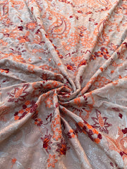 Beige Rose-Heavy Embroidered Karandi Beige Shawl