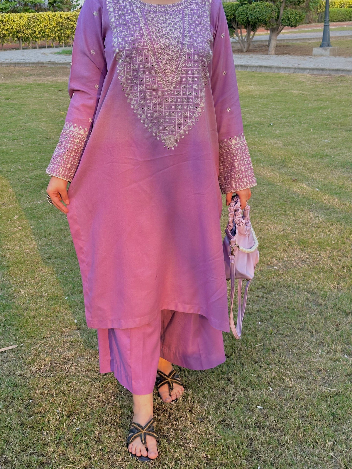 Grace Z-(W798) - Stitched Embroidered 2pc Marina Dress