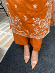 Grace S842-Embroidered 3PC Lawn Dress with Printed Munar Dupatta.