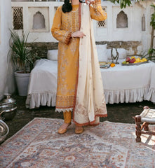 Grace W761 - Embroidered 3pc Marina Dress With Embroidered Marina Shawl.