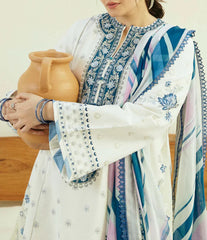Grace S1265-Embroidered 3pc Lawn Dress With Printed Munar Dupatta.