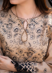 Grace W1011-Embroidered 3pc Marina Dress With Embroidered Chiffon Dupatta.