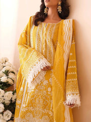 Grace S705-Embroidered 3pc lawn dress with Embroidered Organza dupatta.
