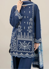 Grace W718-Embroidered 3pc Marina Dress With Printed Shawl