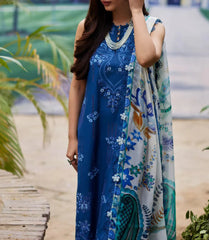 Grace S1209-Embroidered 3pc CHICKANKARI Lawn Dress With Printed Munar Dupatta.