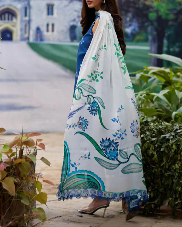 Grace S1209-Embroidered 3pc CHICKANKARI Lawn Dress With Printed Munar Dupatta.