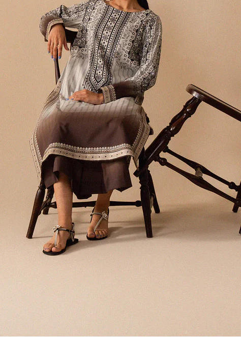 Grace W944- Digital Printed 2pc Karandi Dress.