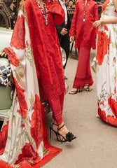 Grace S645- Heavy Shifli Embroidered 3pc lawn dress with printed Munar Dupatta.