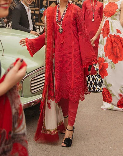Grace S645- Heavy Shifli Embroidered 3pc lawn dress with printed Munar Dupatta.