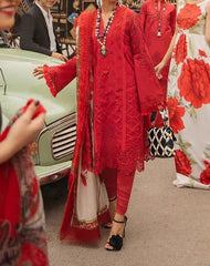 Grace S645- Heavy Shifli Embroidered 3pc lawn dress with printed Munar Dupatta.