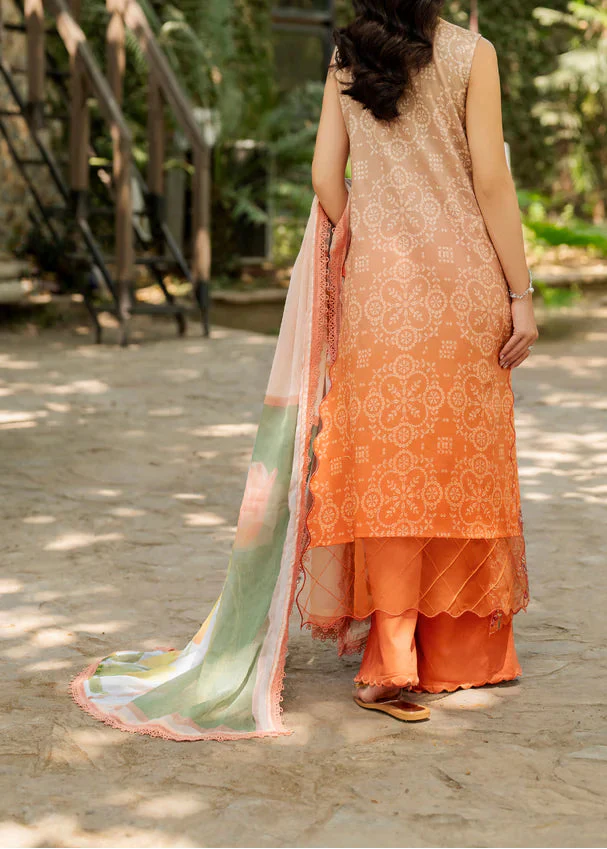 Grace S1365 - Printed & Embroidered 3pc Lawn Dress With Embroidered Sequence Chiffon Dupatta.