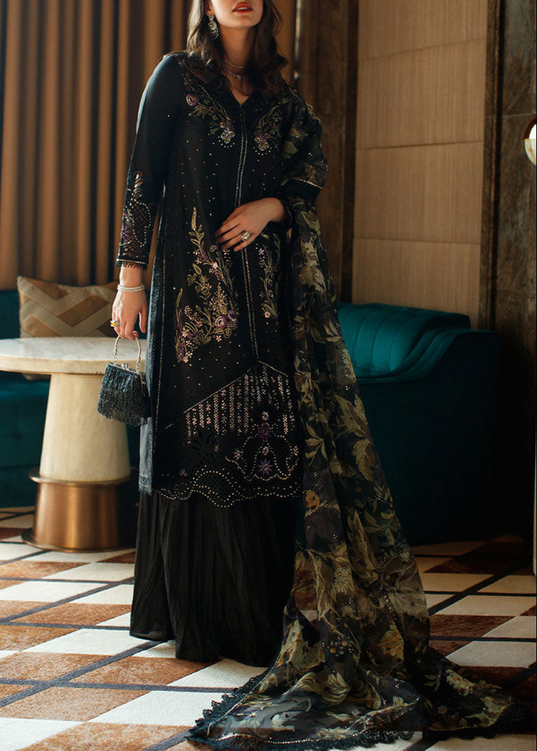 Grace S1251-Embroidered Sequence 3pc CUTWORK Lawn Dress With Printed Munar Dupatta.
