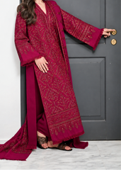 Grace W1113 - Embroidered 3pc Marina Dress With Embroidered Marina Shawl.