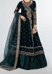 Grace W913-Embroidered 3pc Velvet Dress Dress With Embroidered Organza Dupatta.