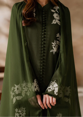 Grace Z-(W891) - Stitched Embroidered 3pc Marina Dress With Dyed Chiffon Dupatta.