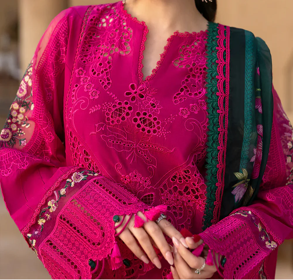 Grace S1511 - Embroidered 3pc CHIKANKARI Lawn Dress With Printed Lawn Dupatta.