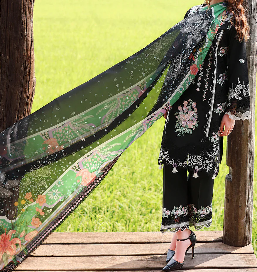 Grace S1481 - Embroidered 3pc Lawn Dress With Printed Lawn Dupatta.