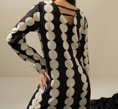 Grace W282- Printed 2pc  soft crepe dress