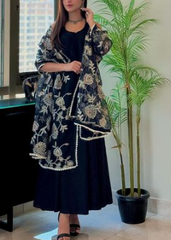 Grace W502-Embroidered 3pc marina dress with Embroidered Organza Dupatta.