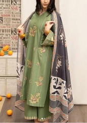 Grace S840-Embroidered 3PC Lawn with Printed Munar Dupatta.