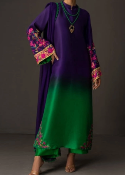 Grace W732 - Digital Printed 3pc Silk dress With Digital Printed Silk dupatta.