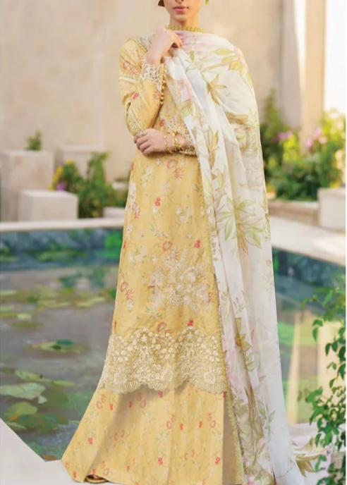 Grace S1069-Printed Chikankari 3pc Lawn Dress with Embroidered Chiffon Dupatta.