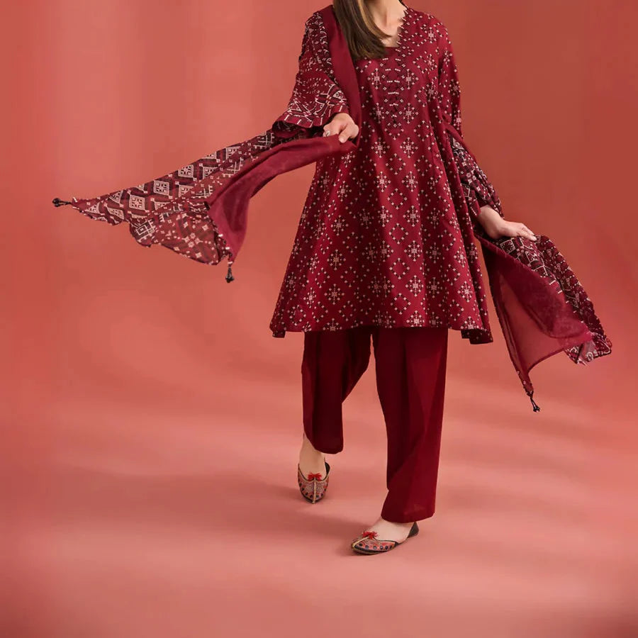 Grace S1387 - Digital Printed 3pc Lawn Dress With Printed Lawn Dupatta.